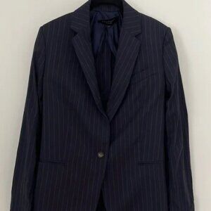 Equipment 100% Wool Navy Striped Blazer size 4